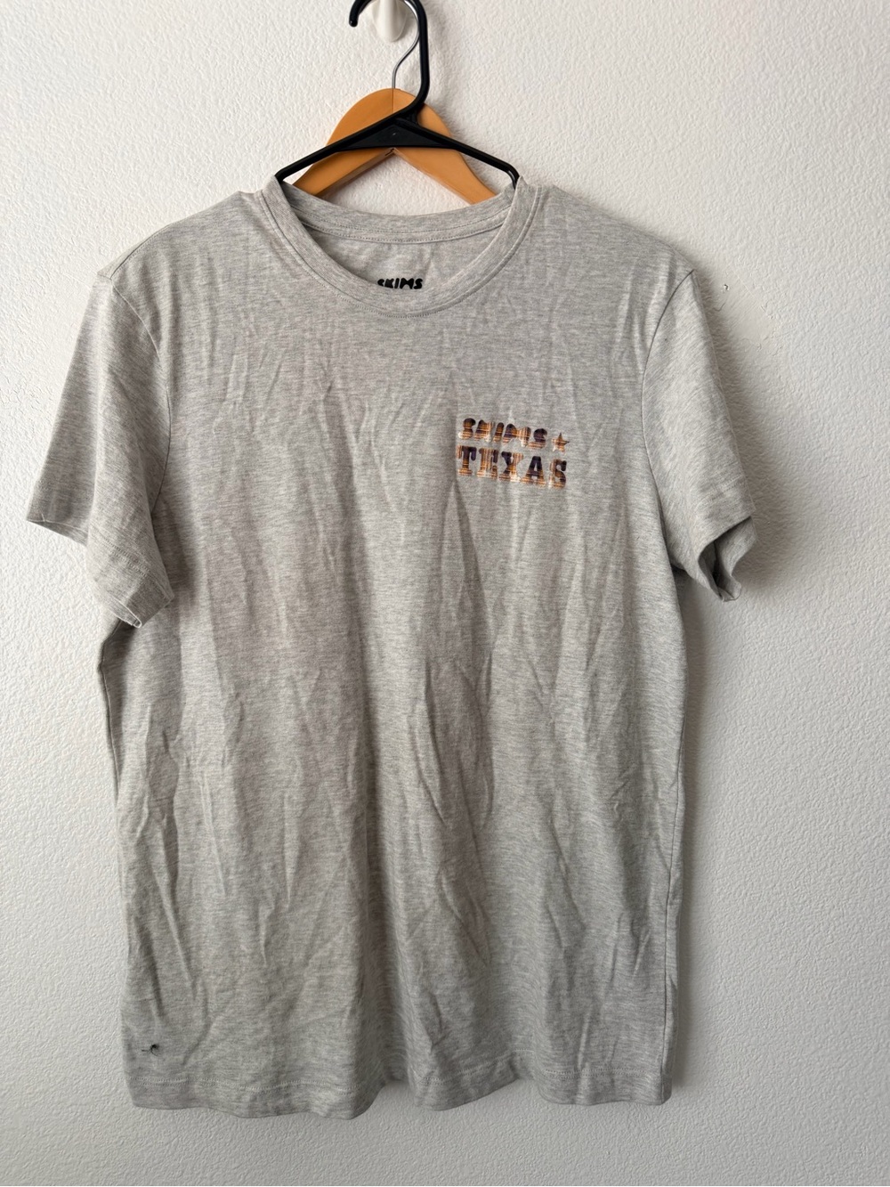 Skims Mens Cotton Classic T-Shirt Special Edition Texas Heather Gray Size Small